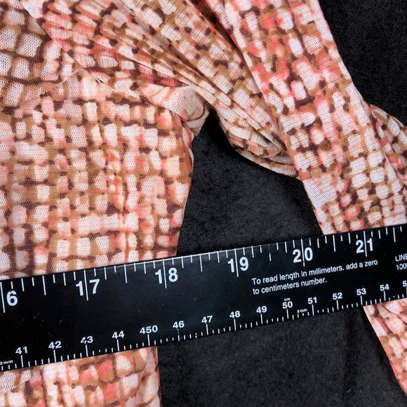 Chicos Womens Blouse Orange Asymmetric Lined Ruffle Layer 3/4 Sleeve 2 (L) - Picture 8 of 12